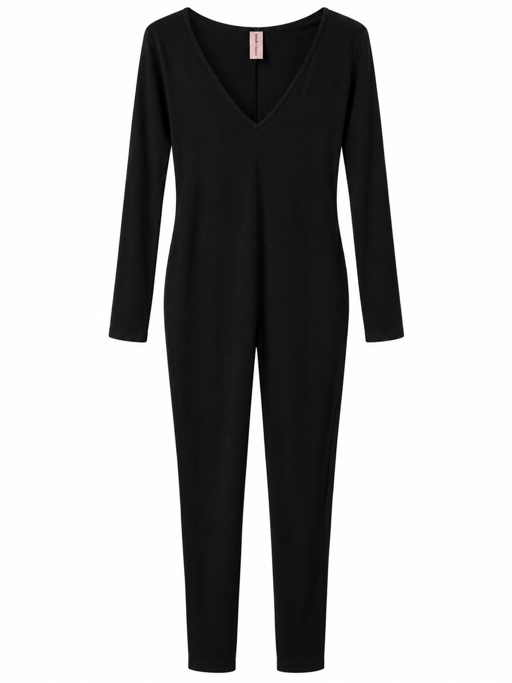Smash + Tess Black Long Sleeve V-Neck Jumpsuit – Size XS